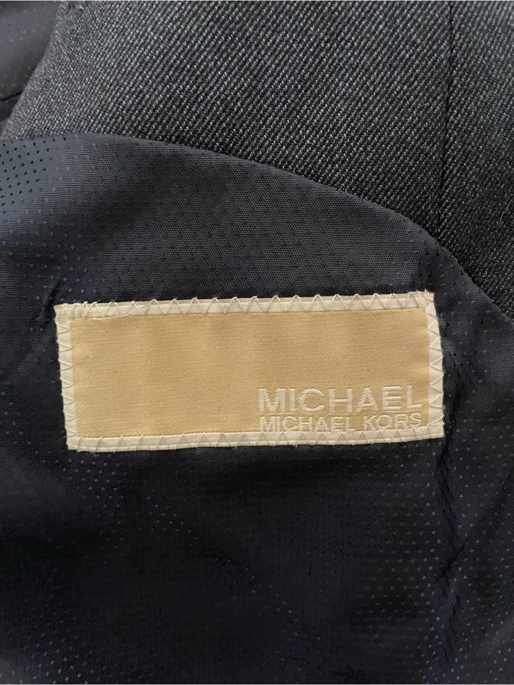 Michael Kors Dark Navy Blazer with White Pocket Square
